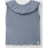 Ruffle Collar Ribbed Tank