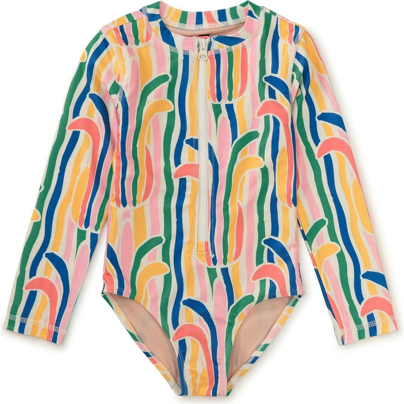 Long Sleeve One-Piece Swimsuit, Green