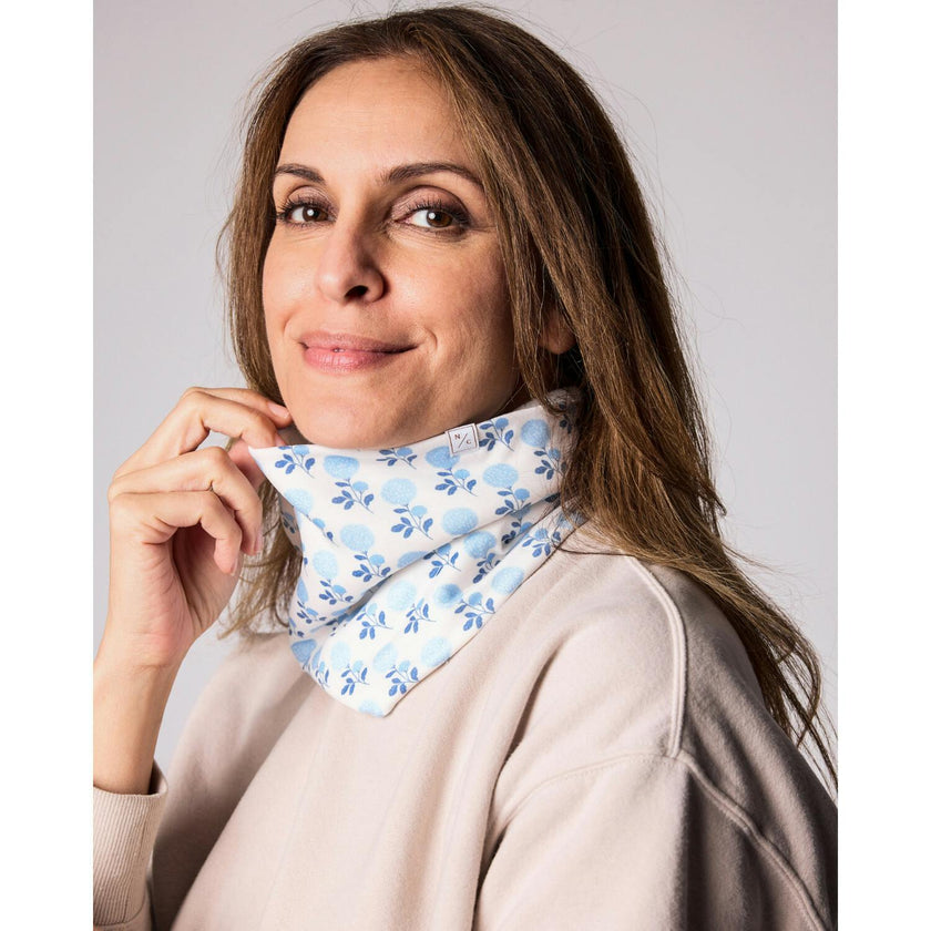 Blue Hydrangea Fleece Lined Neck Warmer