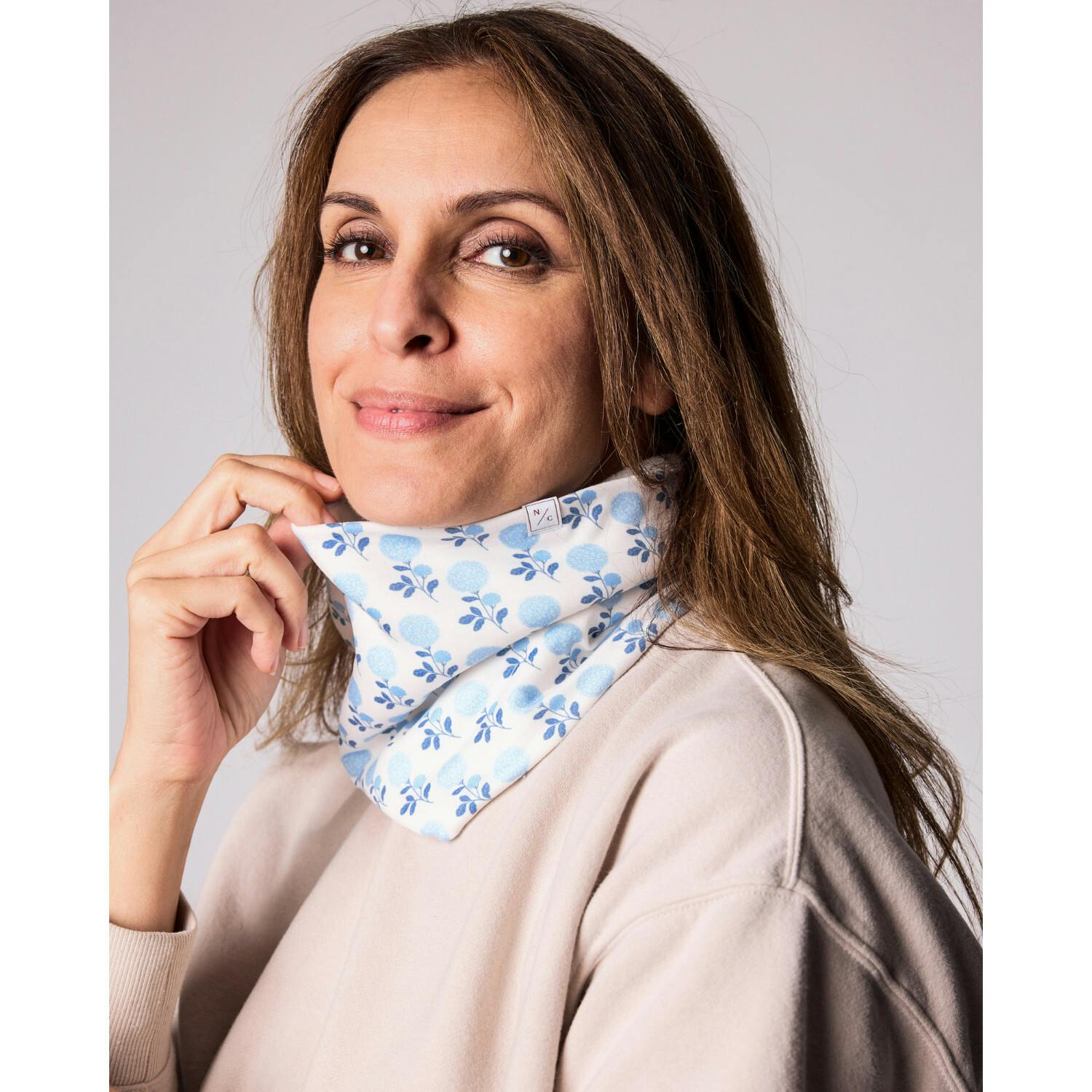 Blue Hydrangea Fleece Lined Neck Warmer