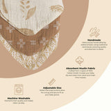 Kendi 3-pc. Muslin Baby Bib Set (Safari Animal)