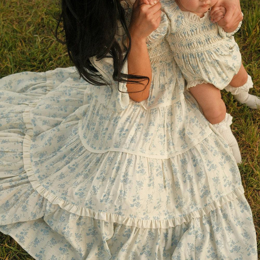 Baby Roselyn Romper in Ivory Porcelain Fleur