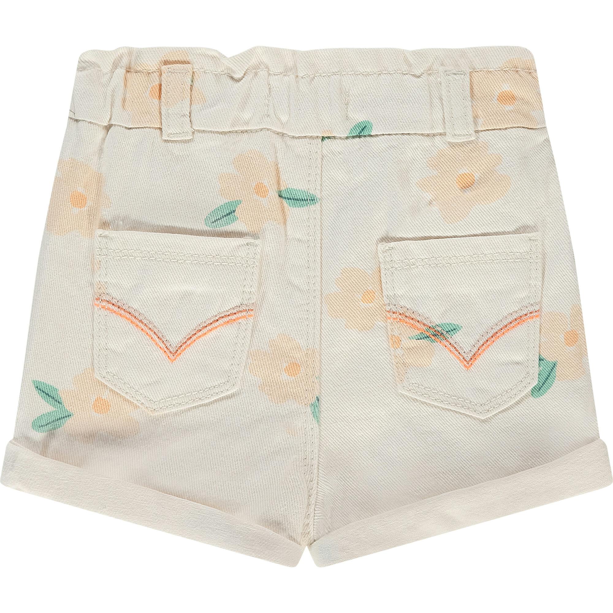 Paperbag Waist Floral Print Short Print