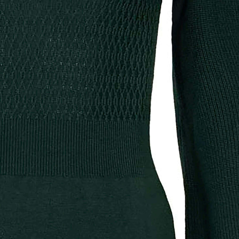 Organic Mock Neck Bodice Stitch Sweater Dress, Green