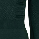 Organic Mock Neck Bodice Stitch Sweater Dress, Green