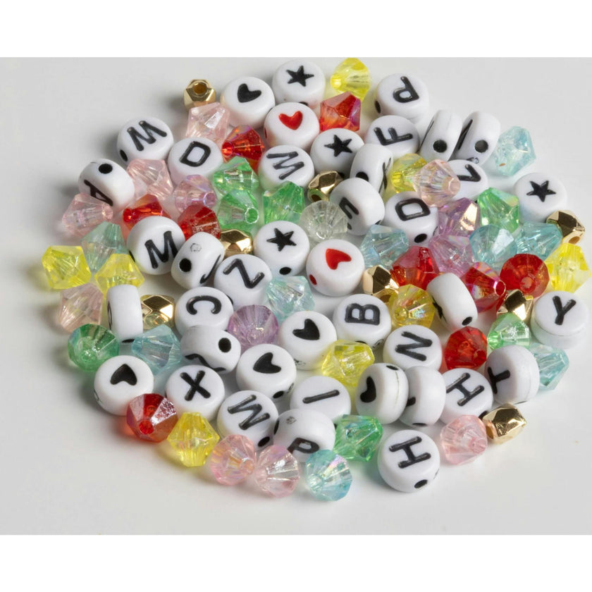 Bestie Best Friend Friendship Bracelet Bead Kit with Multicolor Crystals Letter Beads and Ceramic Star Charm DIY Jar