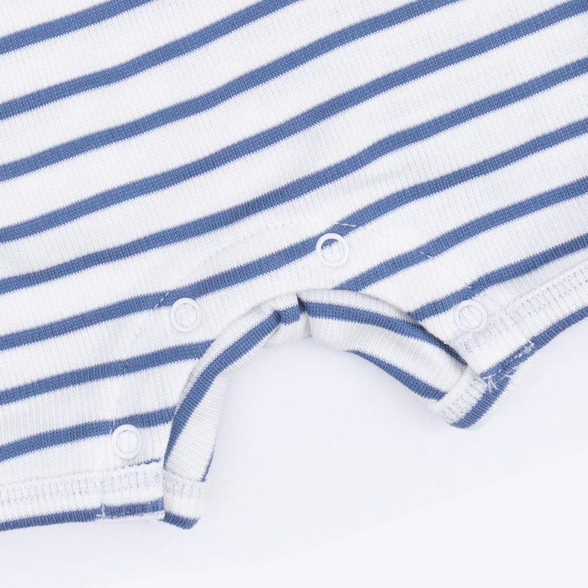 Navy Stripe - Henley Shortie Romper