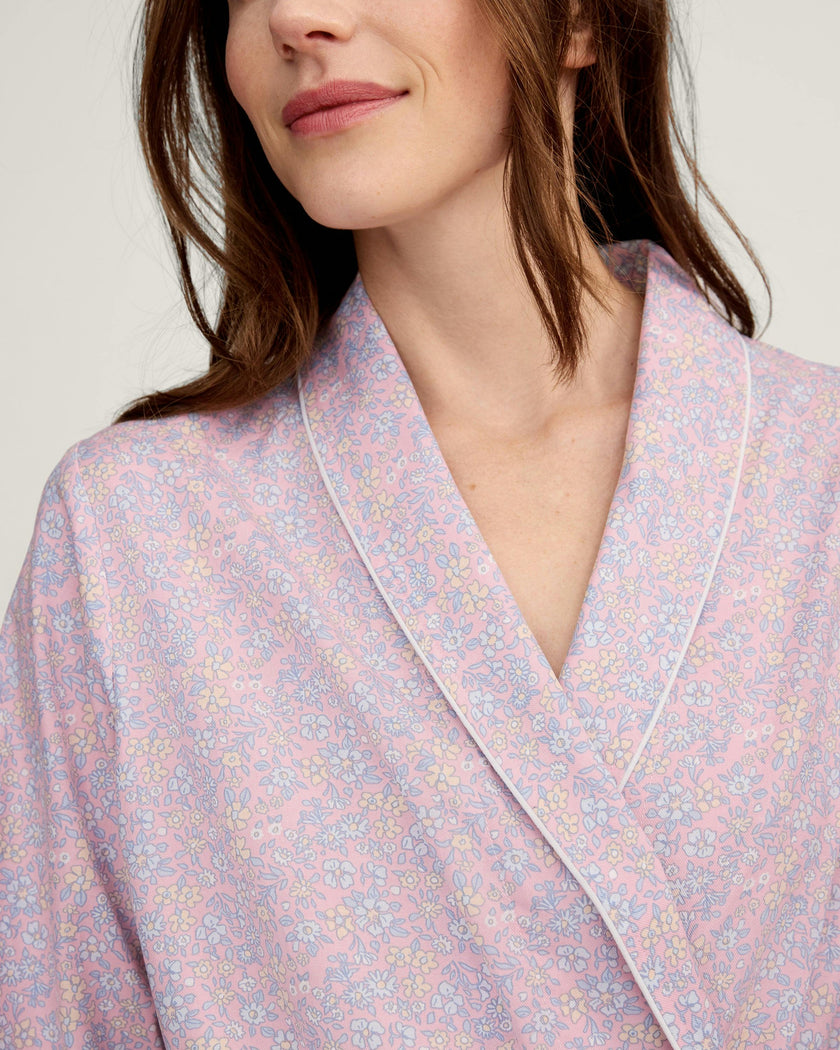 Women’s Twill Robe in Fleur Blush