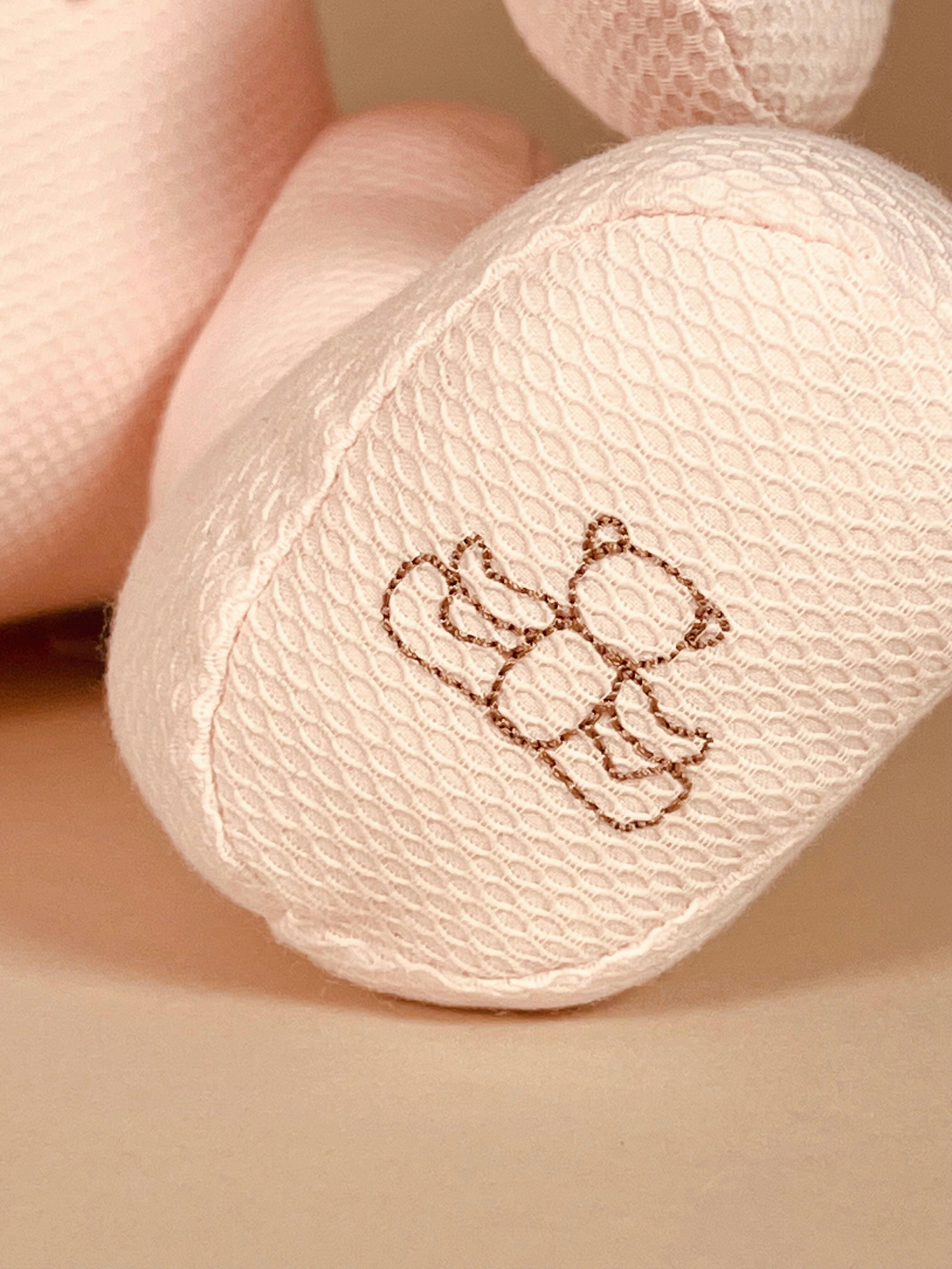 Prince of Wales Bear in Pink Pique Cotton