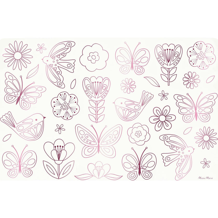Butterflies & Flowers Coloring Placemats
