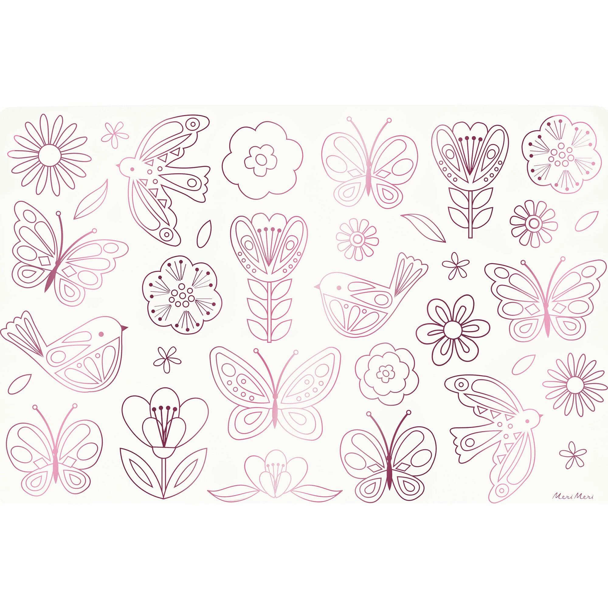 Butterflies & Flowers Coloring Placemats