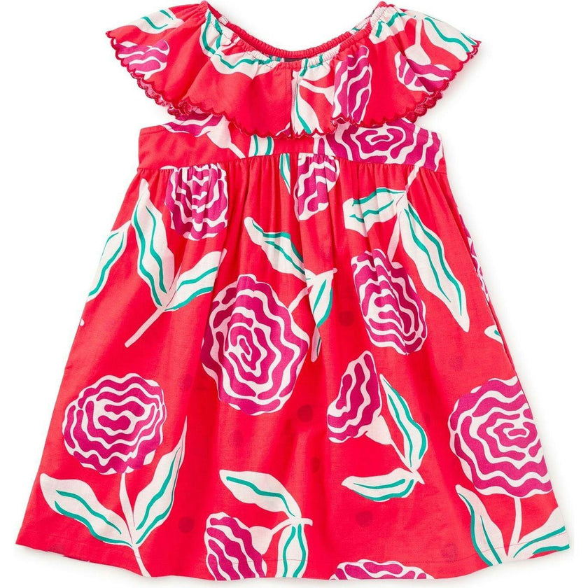 Flutter Sleeve Woven Dress, Pink