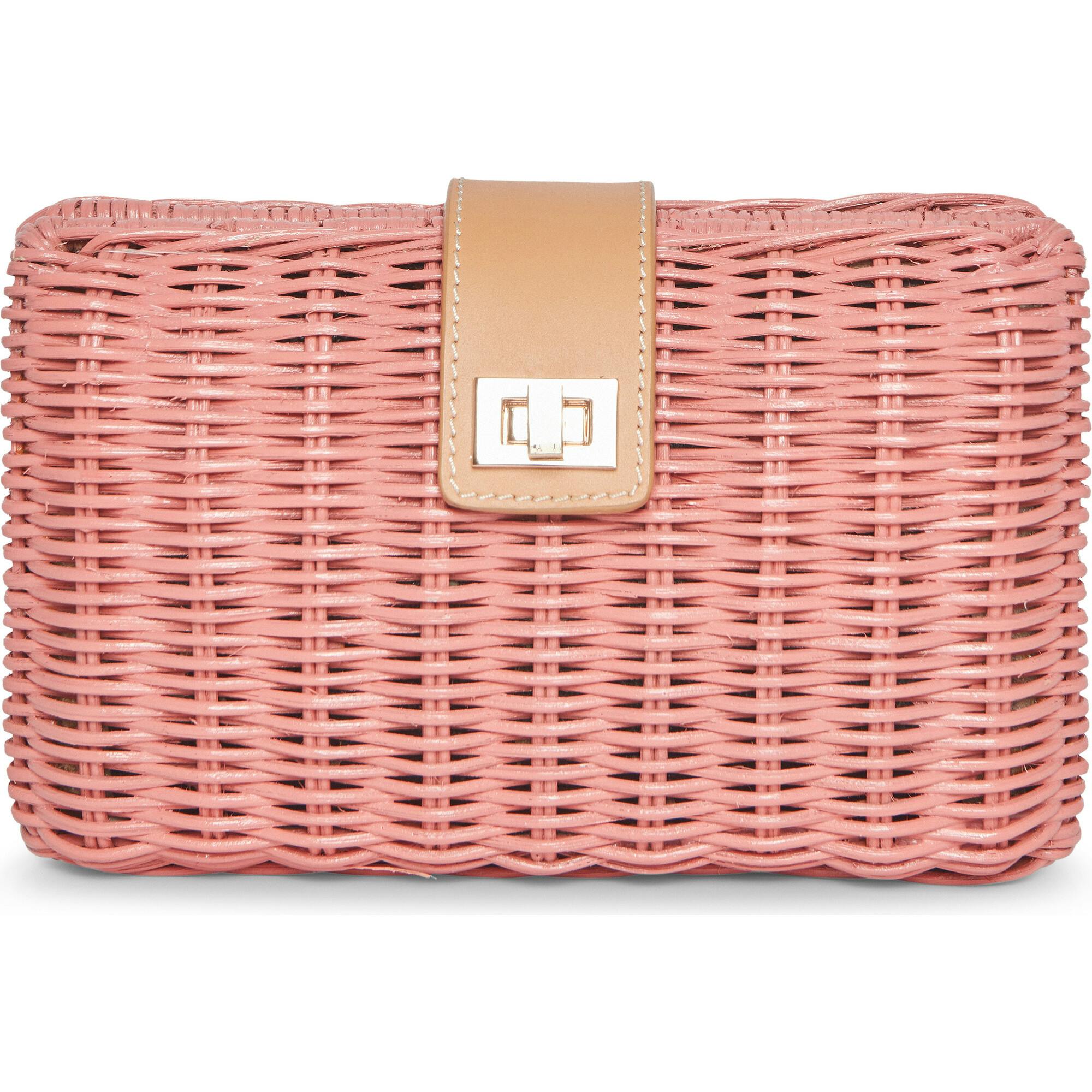 Lou Straw Clutch, Pink