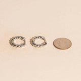 Rope Chunky Rounded Huggie Hoop Earrings