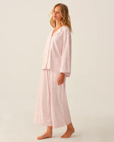 The Olivia Wide Leg Pima Pajama Set in Sweethearts
