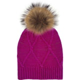 Diamond Knit Hat With a Genuine Fur Pom (TikTok)
