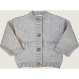 Merino Wool Baby Cardigan in Heather Brown