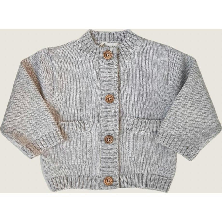 Merino Wool Baby Cardigan in Heather Brown