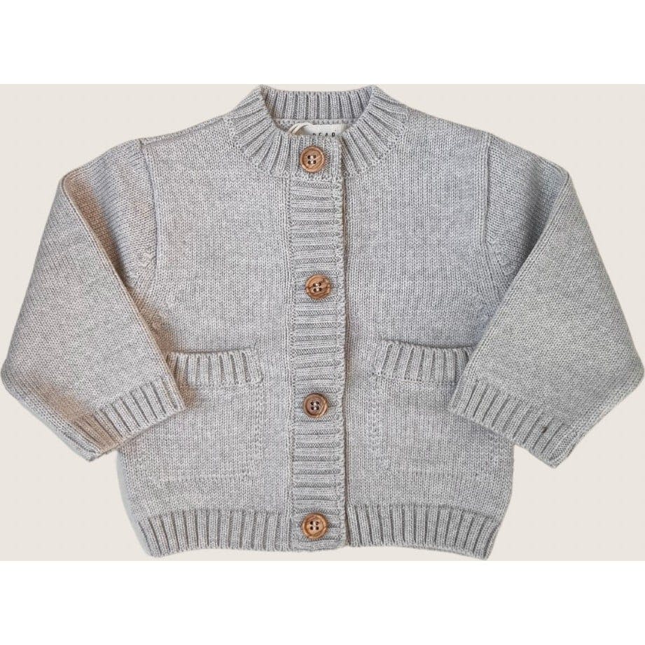 Merino Wool Baby Cardigan in Light Heather Gray