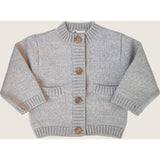 Merino Wool Baby Cardigan in Light Heather Gray