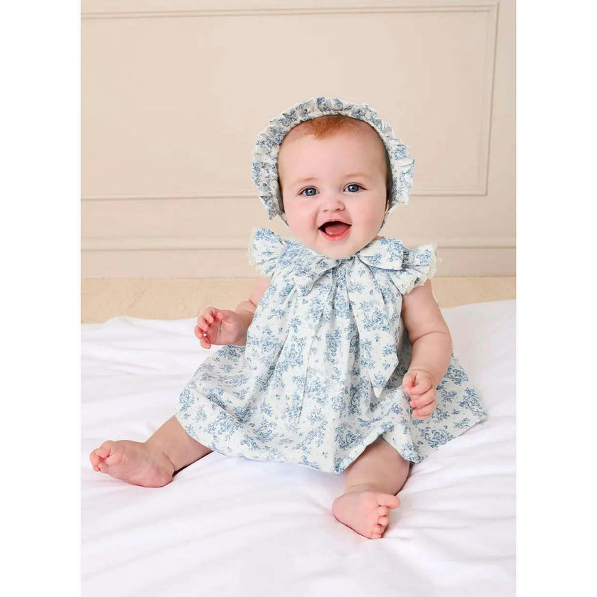 Audrey Toile Hand Smocked Bonnet in Blue (XS-L)