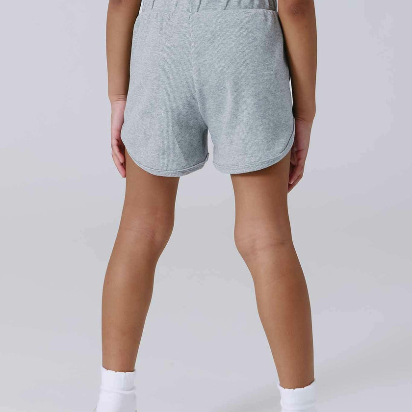 Girls Rib Shorts in Collegiate Gray