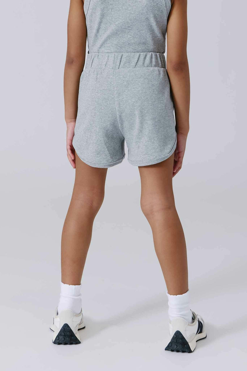 Girls Rib Shorts in Collegiate Gray