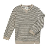 TARQUIN black/beige brushed stripe sweater