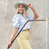 Women's Lizzie Shirt - Dallas Print (Blue)