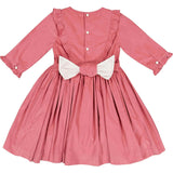 Angele Pink Corduroy Long Sleeve Smocked Dress