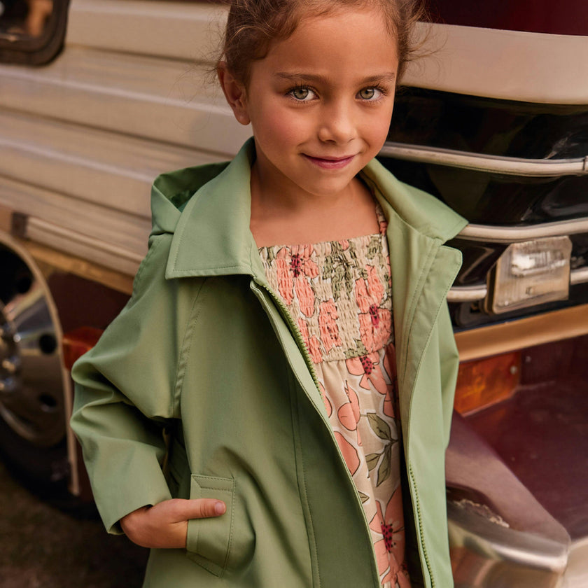 Green Hooded Windbreaker