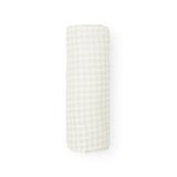 Stretch Knit Swaddle Blanket - Tan Gingham