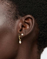 Pearl Huggie Hoops - Frida