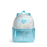 Kane Double Pocket Backpack, Metallic Blue Iridescent