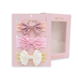 Multicolor Elastic Bow Headband Set