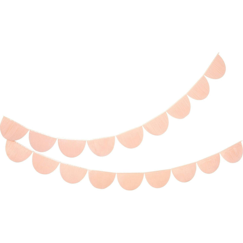 Peach Tissue Paper Scallop Garland Set