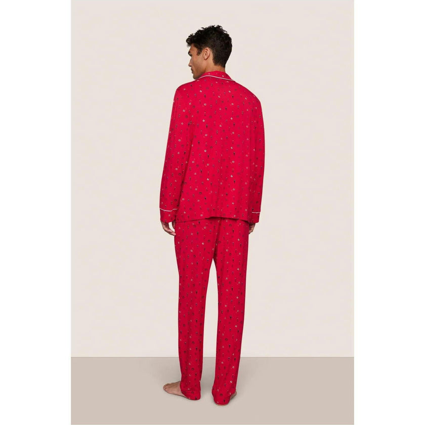 William Printed TENCEL Modal PJ Set, Red