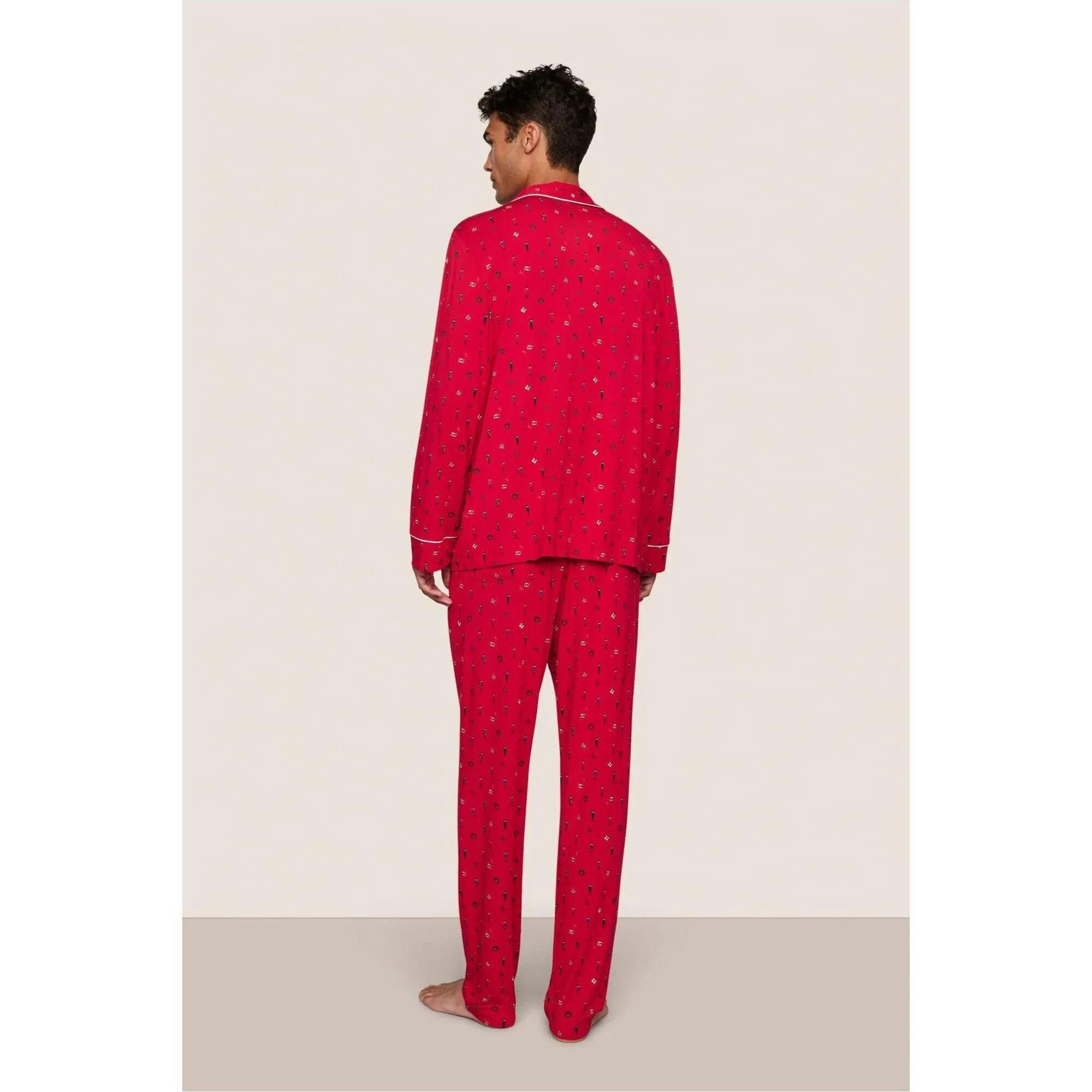 William Printed TENCEL Modal PJ Set, Red