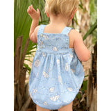 William Smocked Bubble in Blue Shell