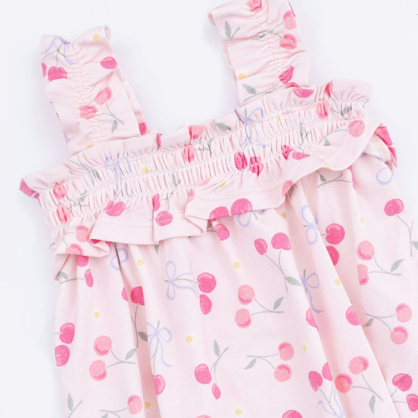 Sweet Bow Cherries - Ruffly Strap Bubble & Sun Hat