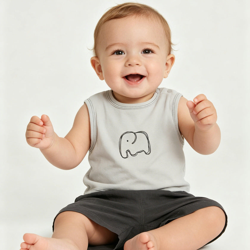 Brown Elephant Short Set