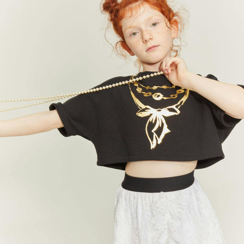 Jewelry Crop Sweatshirt