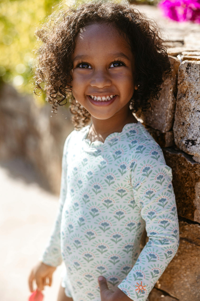 girls isabella scallop rashguard swimsuit