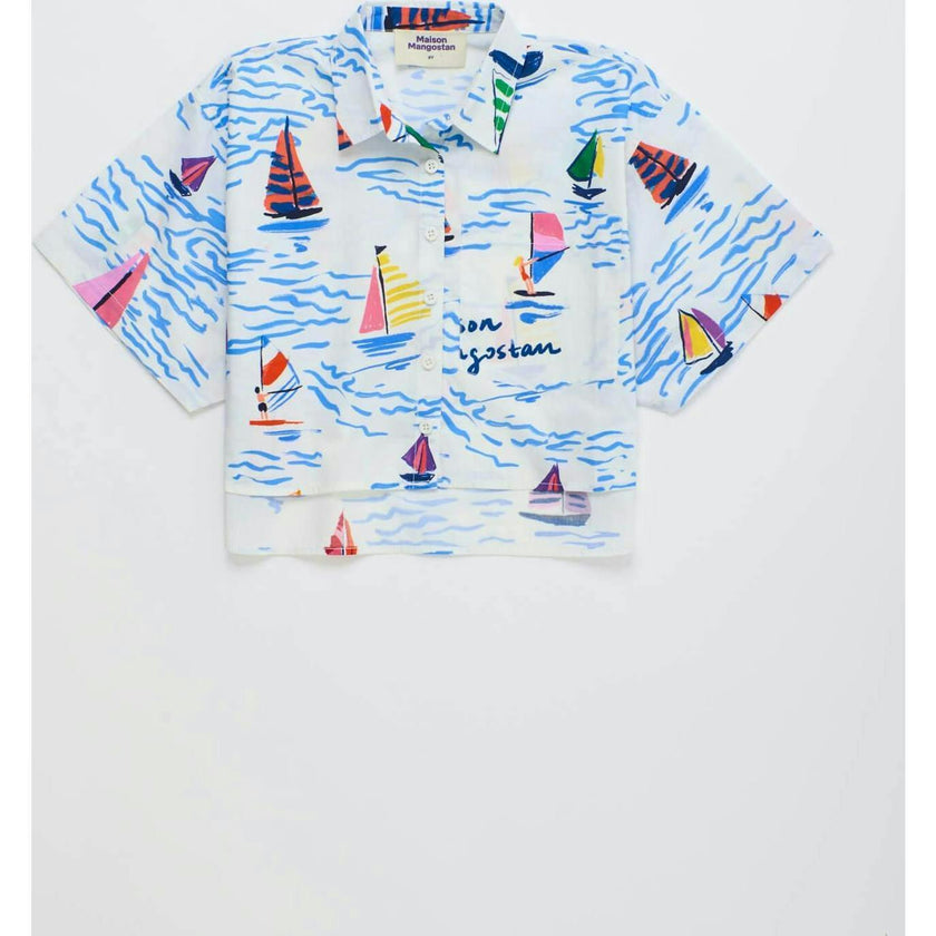 BARCOS CROPPED SHIRT WHITE