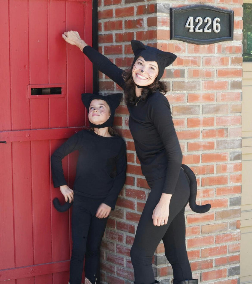 Adult Black Cat Hat & Tail Accessory Set