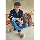 Striped Zip-Neck Sweater For Boys