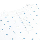 unisex blue heart pima pajamas set