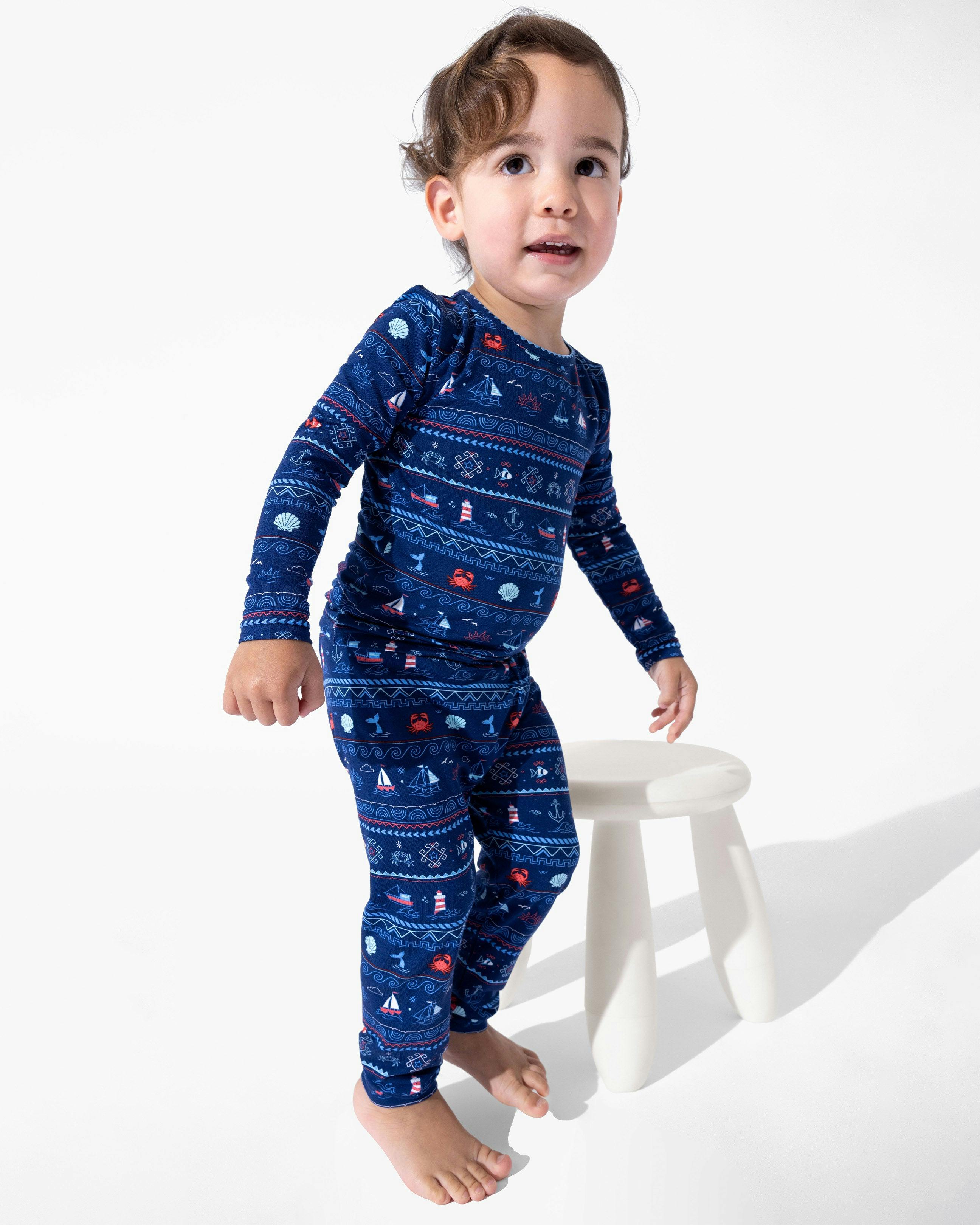 Sail Away Fair Isle Bamboo Kids Pajamas