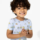 Easter Blue Kids Bamboo Short Set