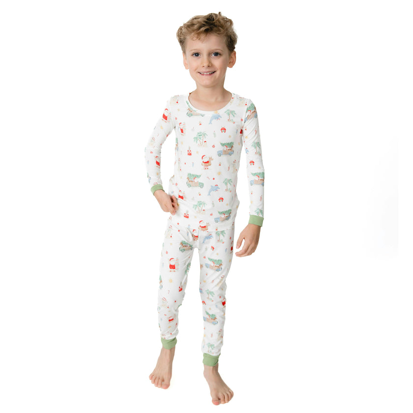 Beach Christmas - Bamboo - Long Sleeve Loungewear Set